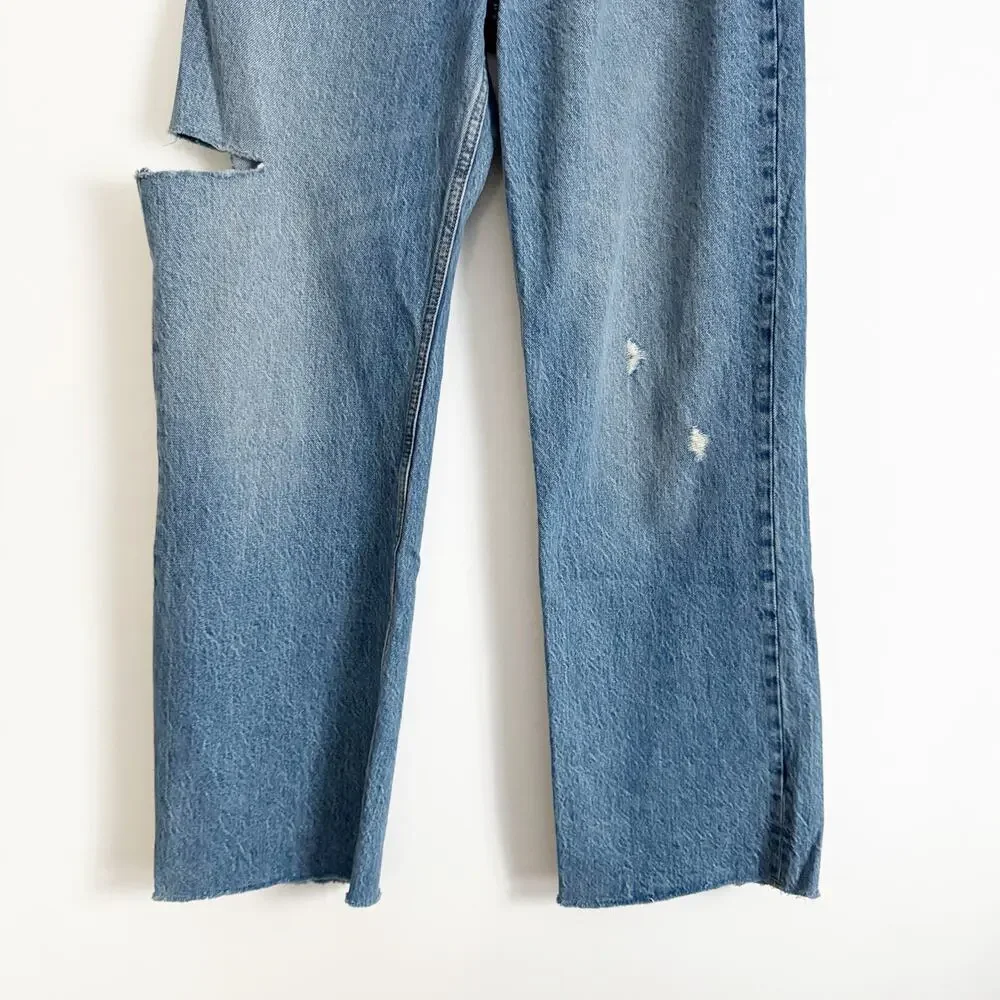 ABERCROMBIE The Loose High Rise Curve Love Jeans Slashed 25 Short - Picture 8 of 13